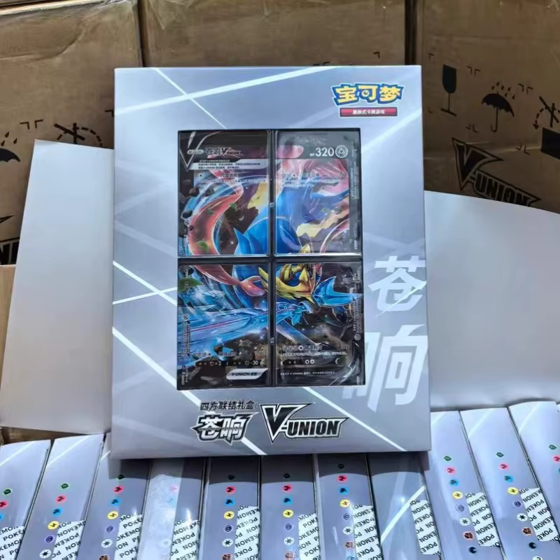 Boîte Cadeau Authentique Pokémon PTCG V-UNION Connection Mewtwo Greninja Zacian Cartes à Collectionner Neuves Scellées