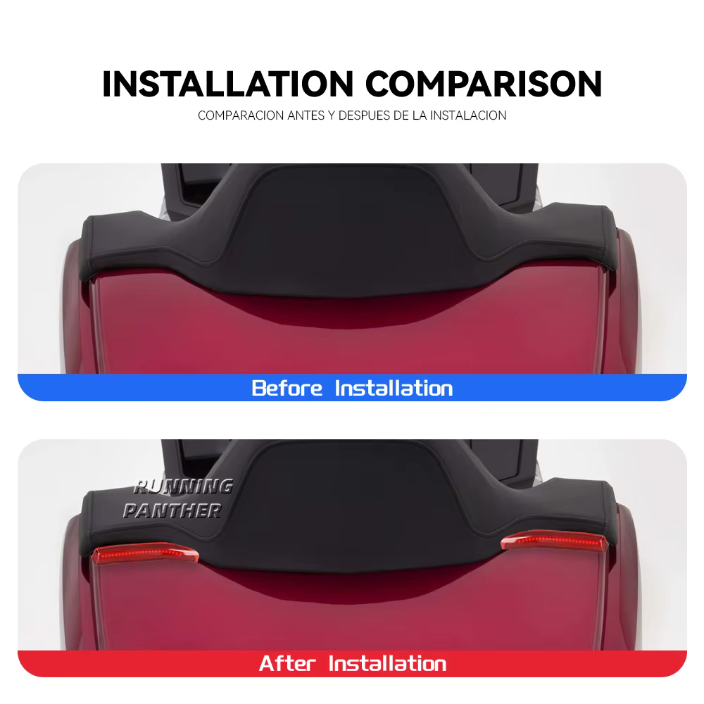 Lampe LED décorative latérale pour coffre de moto