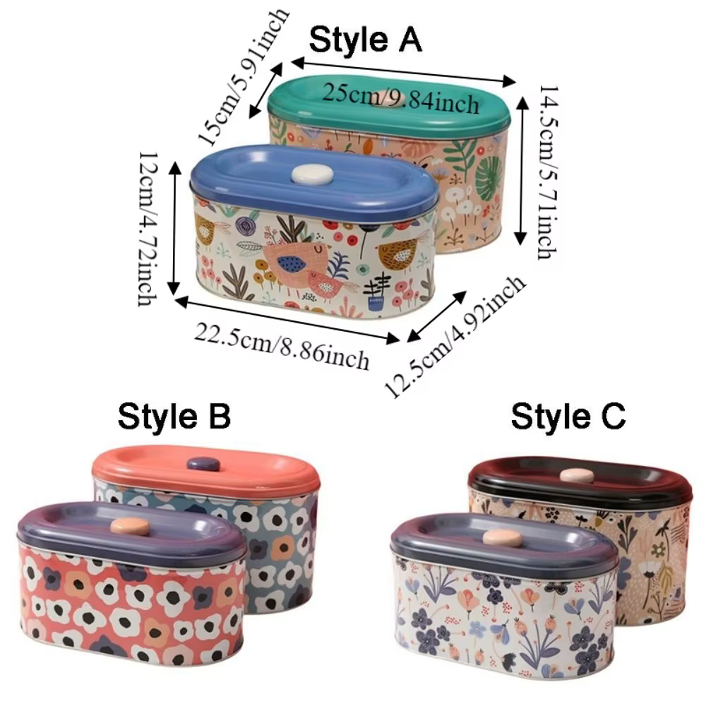 Lot de 2 boîtes de rangement en fer blanc de style européen