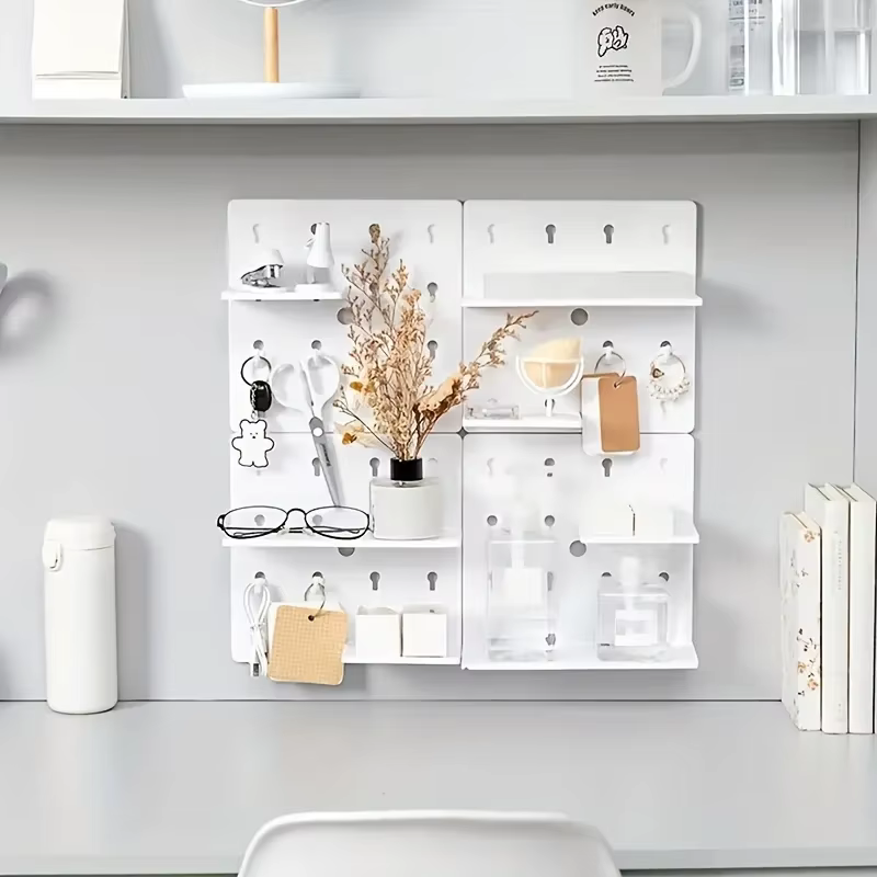Planches à chevilles pour murs – Rangement de salle artisanale sans poinçonnage avec crochets d'étagère – Organisez