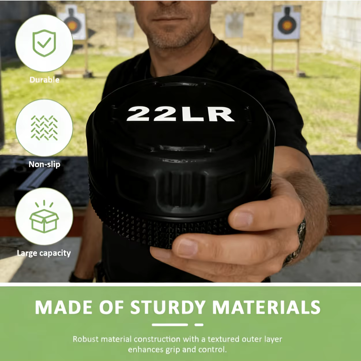 Boîte de rangement compacte et durable pour munitions