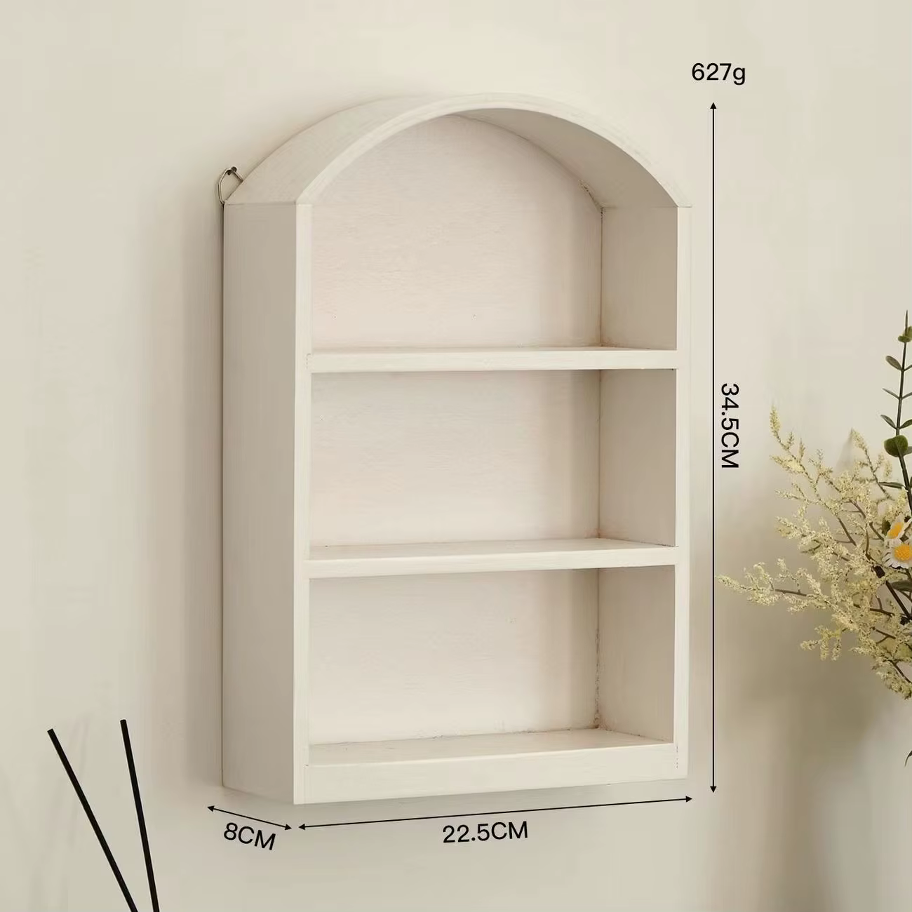 Armoire de rangement murale en bois, support de rangement de bureau rétro, anti-poussière, articles divers, boîte de rangement de cosmétiques, vitrine de jouets de poupée