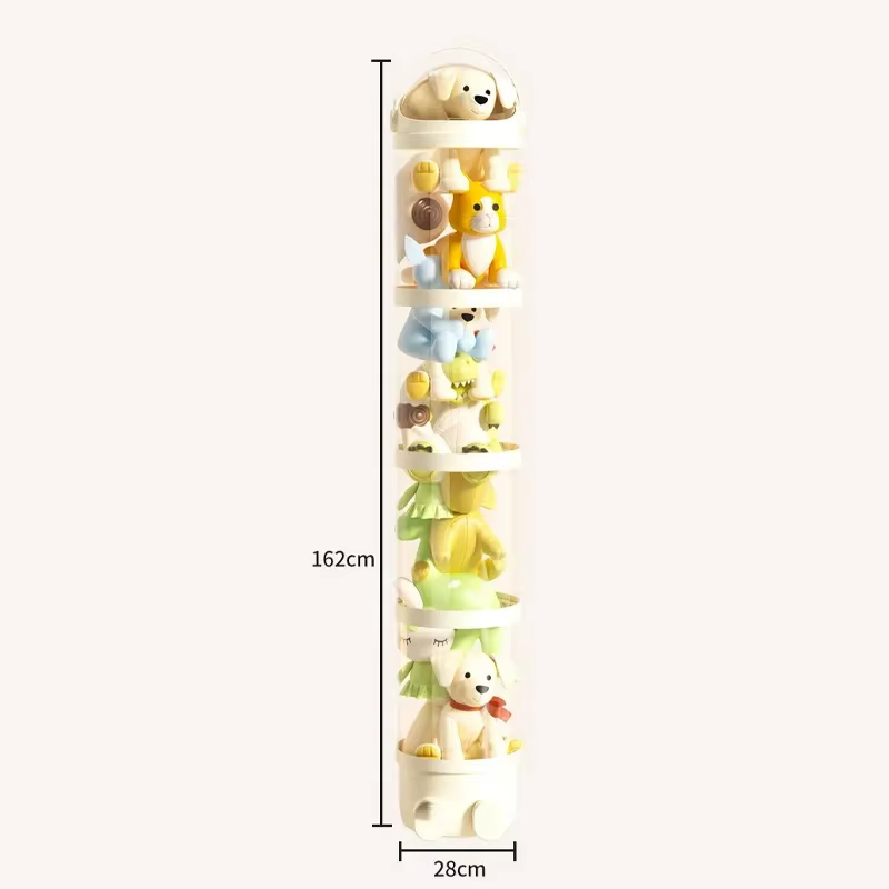 Boîte de rangement pour poupées, jouets, jouets en peluche, tube de rangement transparent en plastique, baril de rangement pour jouets en peluche, organisateur de jouets pour enfants