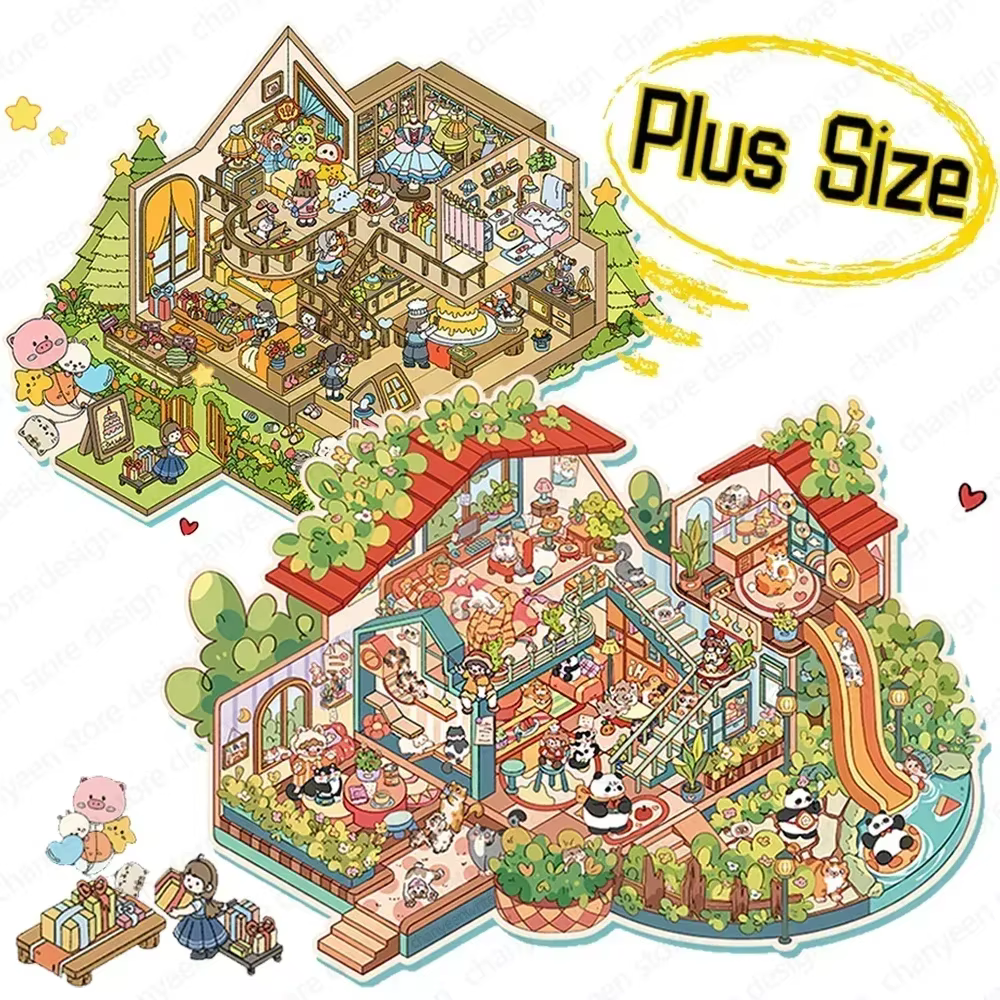 Autocollant 3D de paysage du monde de boîte de sagesse, autocollants de scène de cabine de poche bricolage, cadeau pour enfant, grande taille