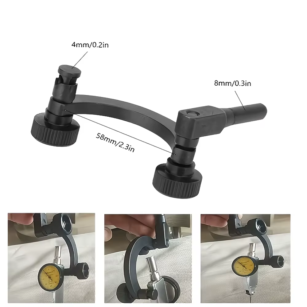 Support de table central en forme d'arc avec outil de mesure à indicateur de cadran pour l'assemblage