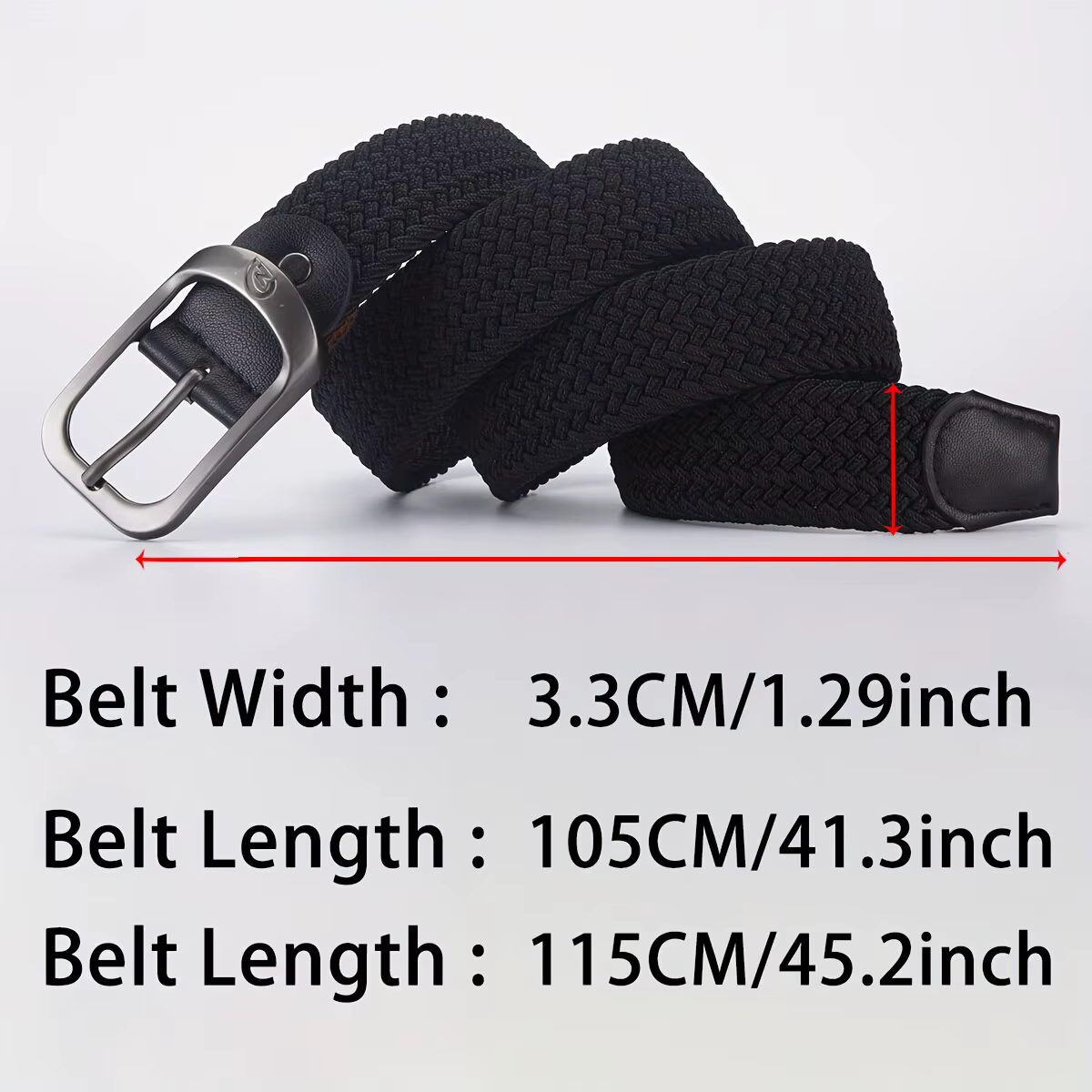 Ceinture élastique tissée décontractée pour hommes et femmes