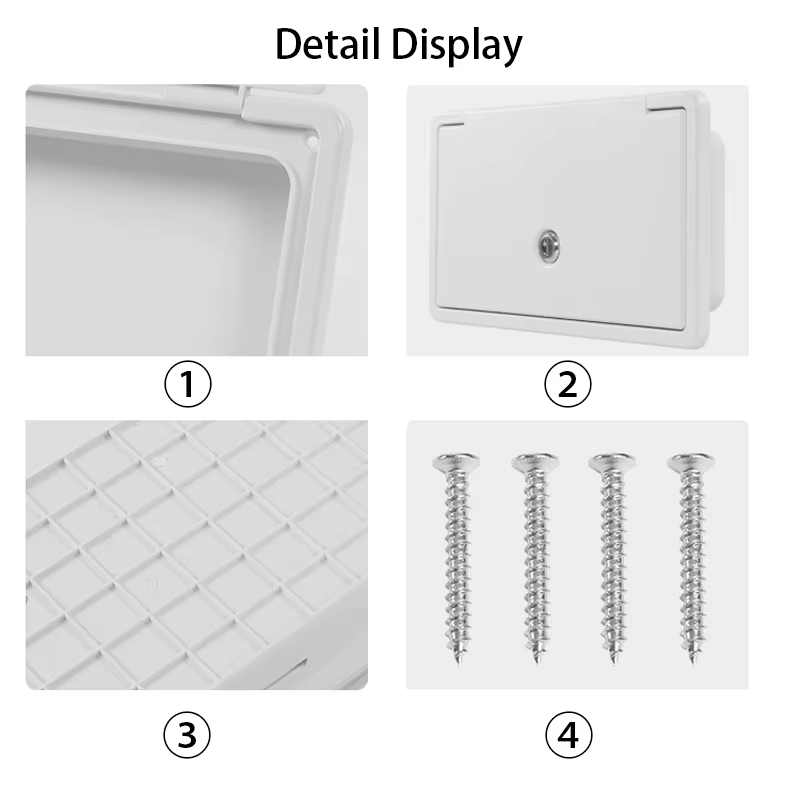 Trappe avec boîte de rangement et serrure ABS blanc étanche RV caravane hayon pour camping-car extérieur RV bateaux marins accessoires
