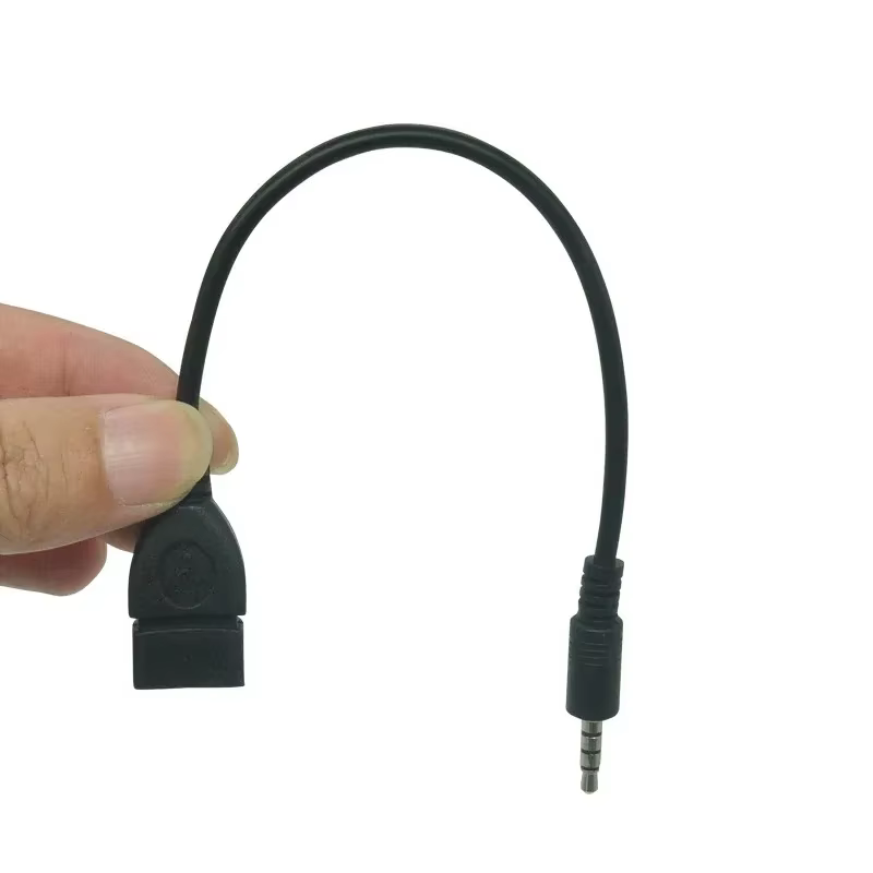 Câble audio Aux de voiture noir 3.5mm vers