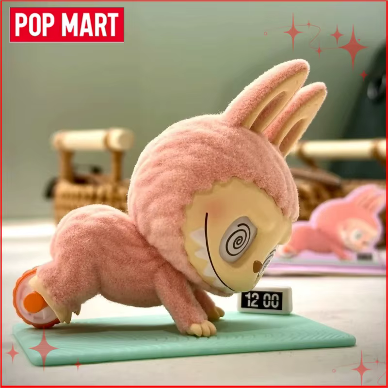 Figurines authentiques POP MART LABUBU THE MONSTERS Lazy Yoga Series