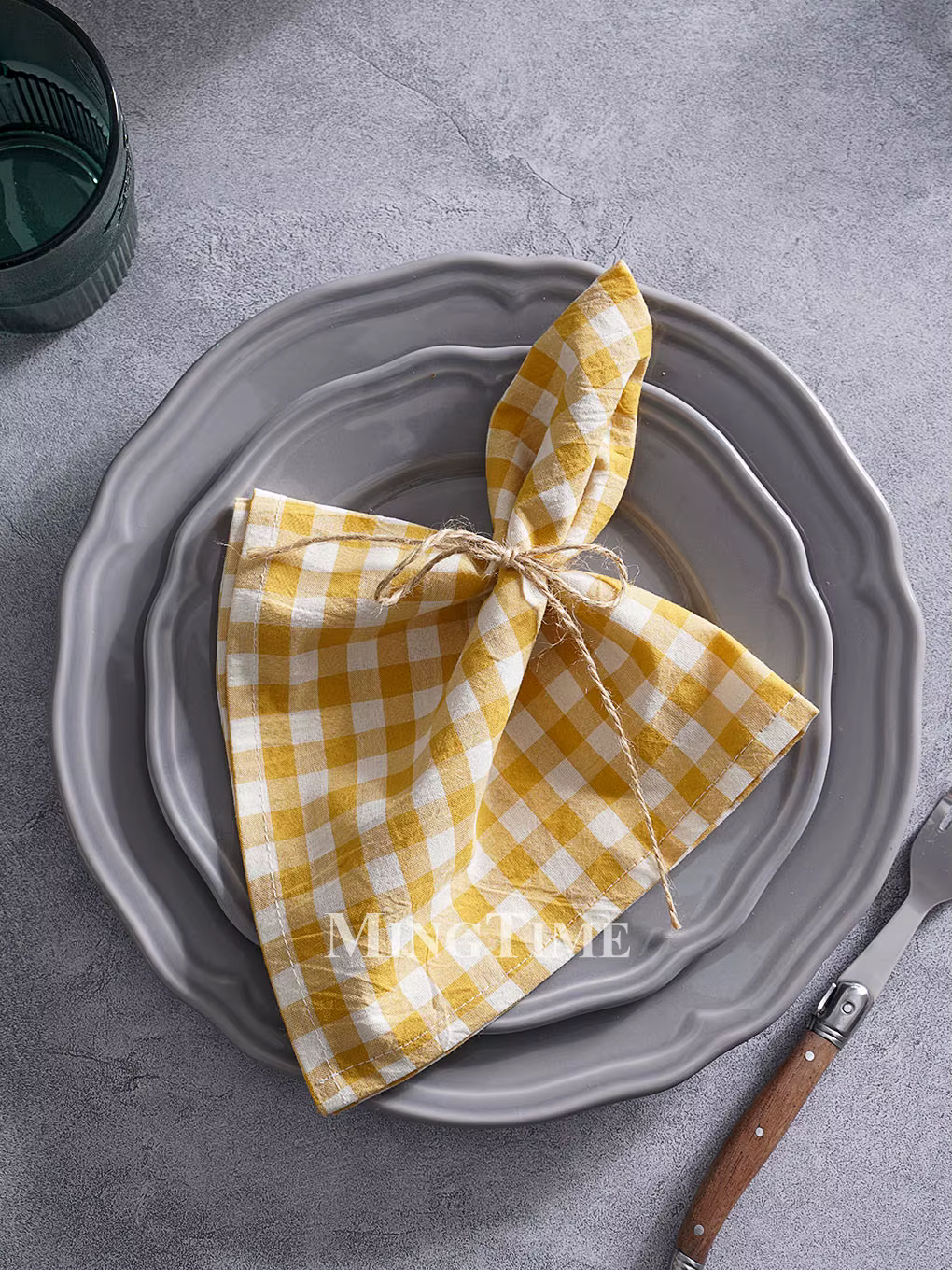 Serviette de table en coton à carreaux vichy 42cm x 42cm