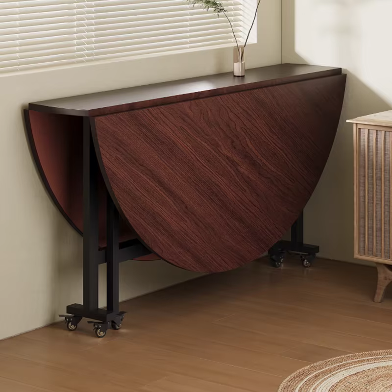 Table à manger ronde avec plateau tournant, 100/120cm, pour la maison, le salon, Portable, pliable et de rangement, pour la cuisine et le Restaurant