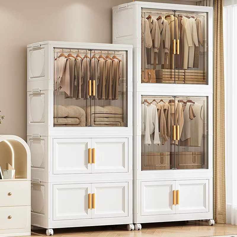 Rangement avec portes transparentes