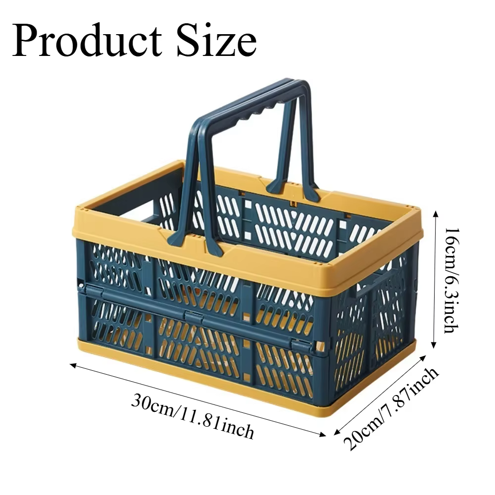 Caisse de rangement pliable en plastique avec poignées