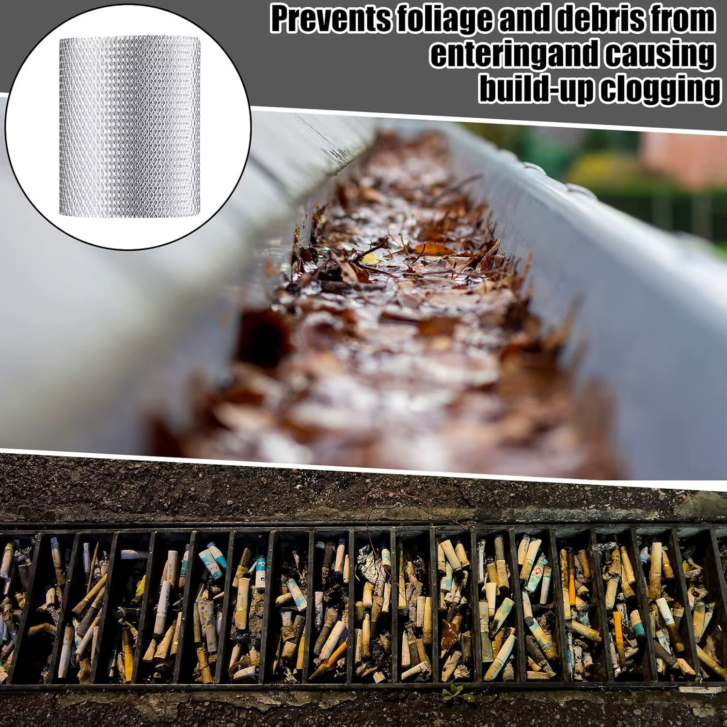 1 pièces garde aluminium gouttière