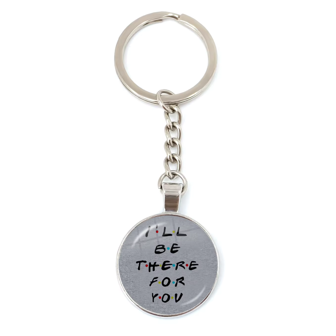 Nouveaux amis émission de télévision pendentif porte-clés personnage dessin animé motif amusant 25mm verre Cabochon