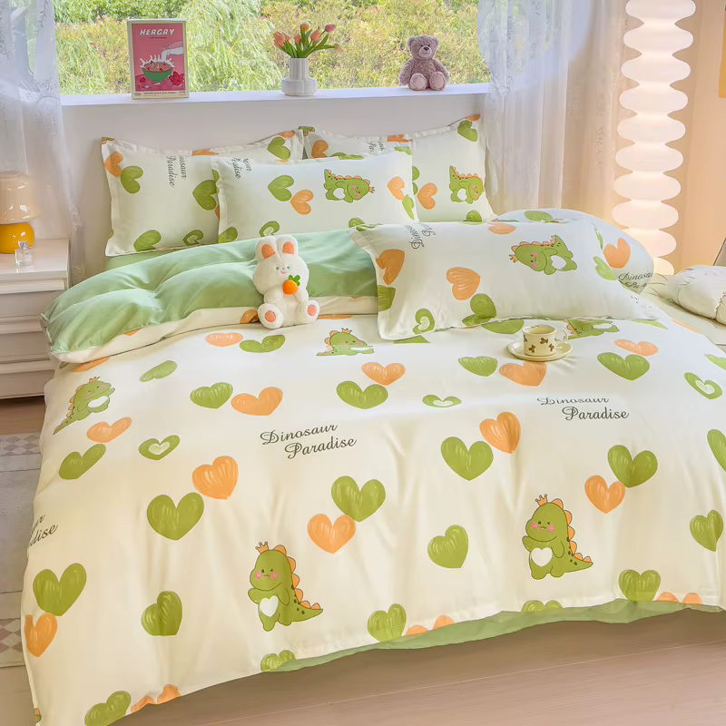 Parure de lit imprimée brossée ou housses de couette simples, douces, respirantes et respectueuses de la peau, tailles personnalisées disponibles