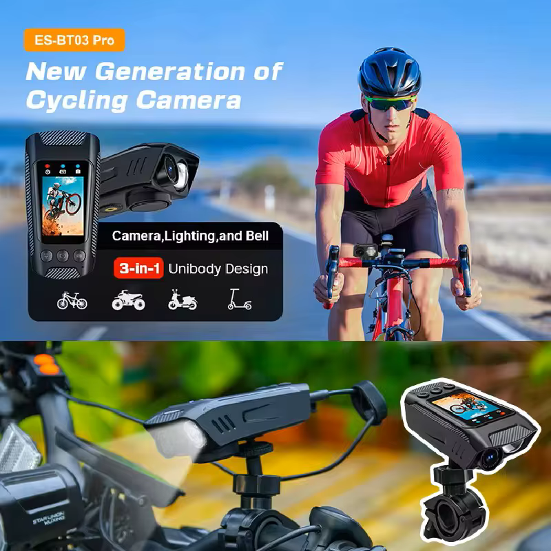 Caméra d'action HD 4K 60FPS pour casque de moto