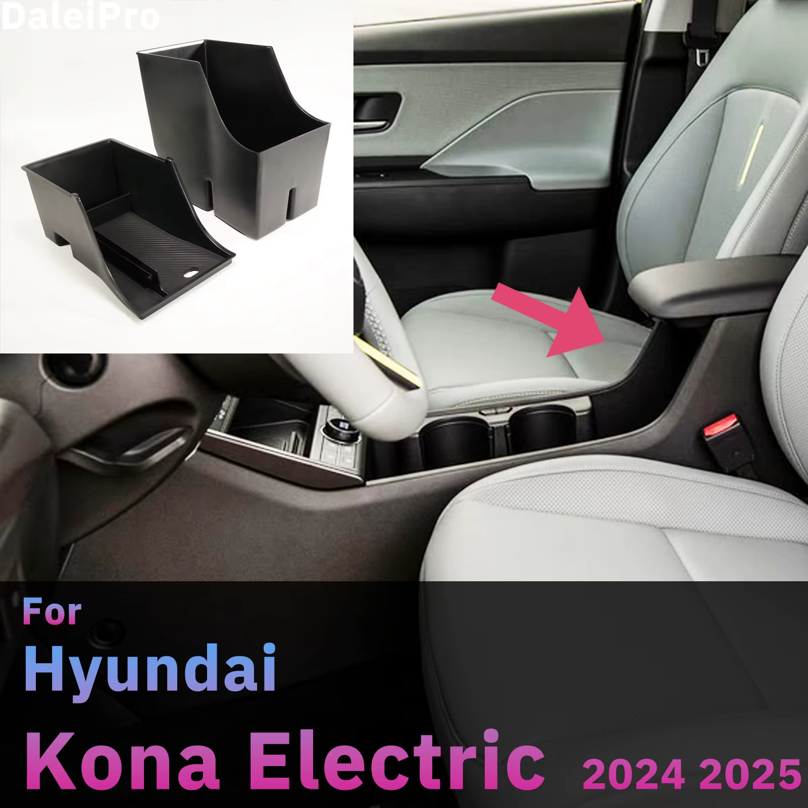 Boîte d'accoudoir de voiture pour Kona EV SX2 2024 2025