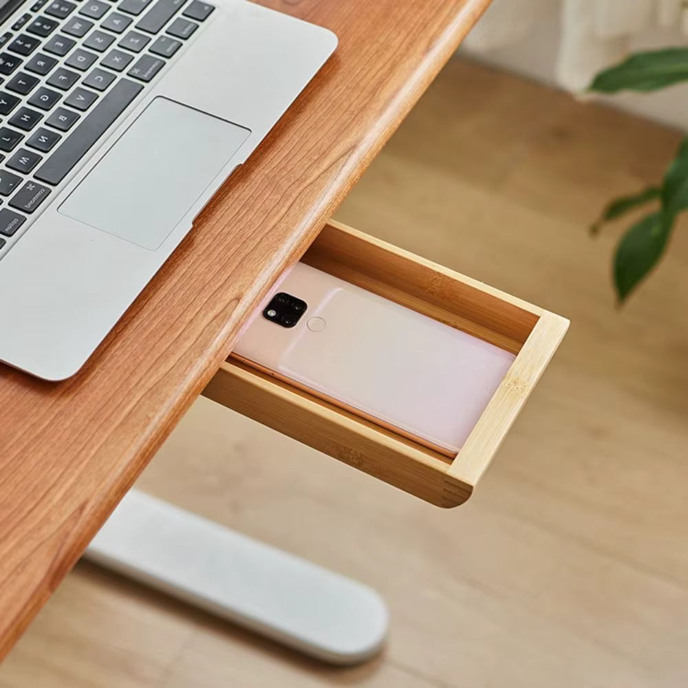 Tiroir de rangement en bois pratique à coller sous le bureau, pour la maison, avec adhésif naturel, pour papeterie, décoration et rangement dissimulé