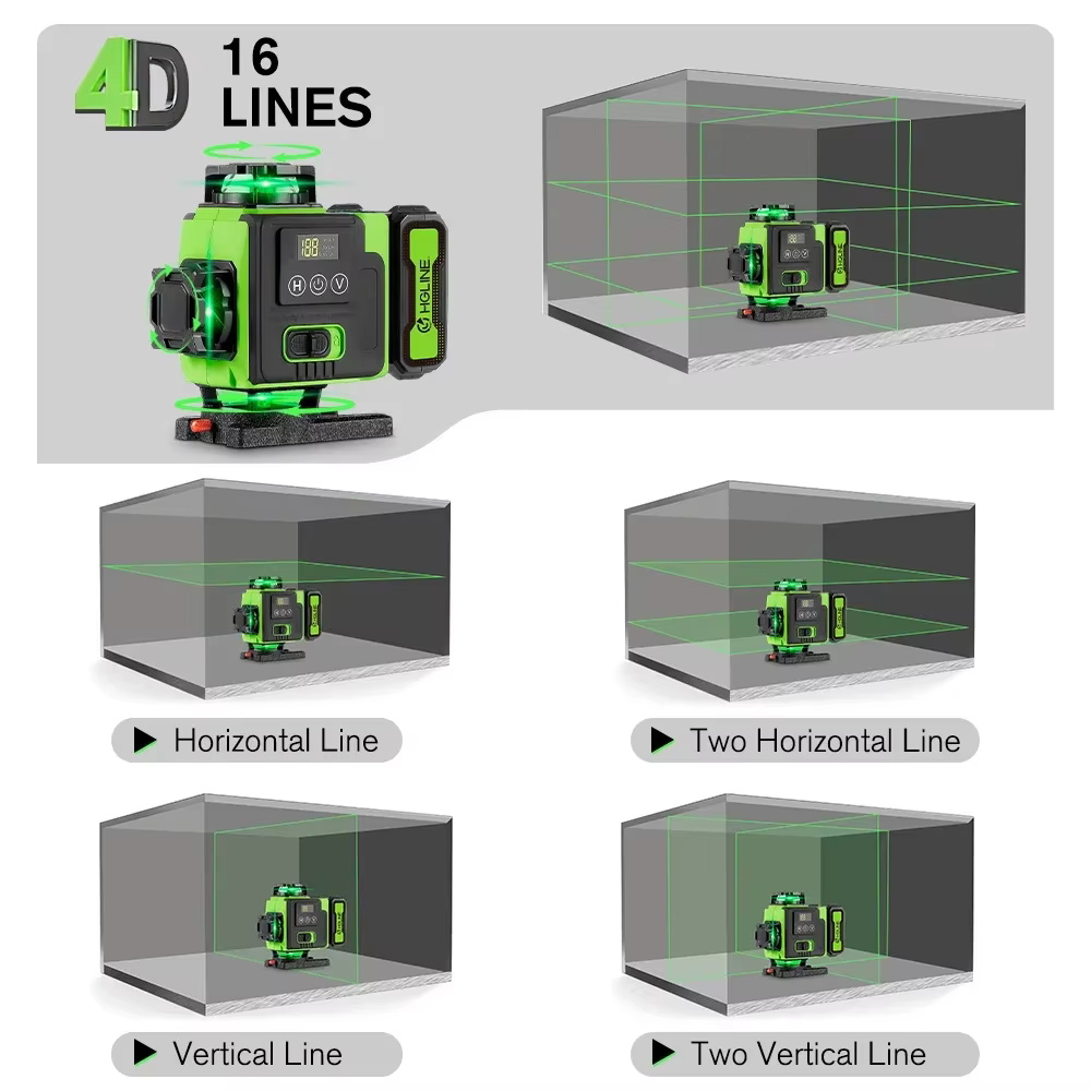 HGLINE 4D 16 lignes niveau laser auto-nivelant 360 °