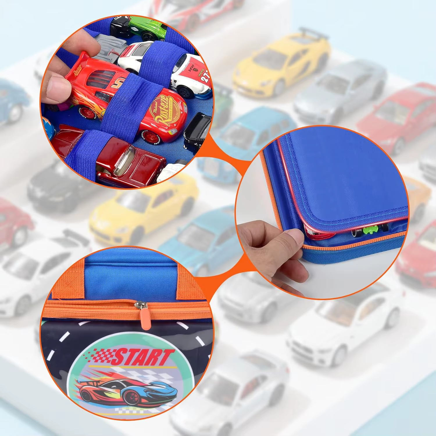 Mallette de rangement pour voiture jouet Compatible avec Hot Wheels pour boîte d'allumettes pour LEGO pour AZEN pour JOYIN pour travaux de baignoire, organisateur de voiture jouet Ho