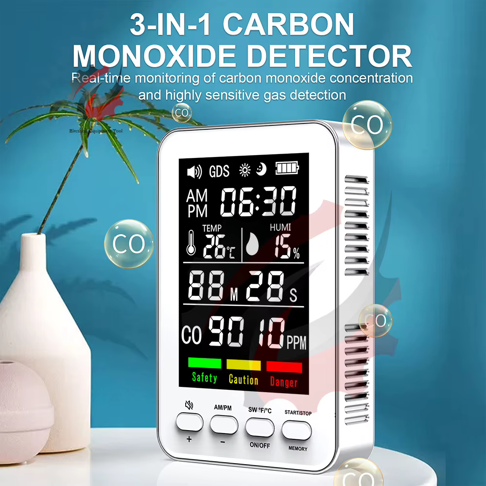 Détecteur de CO multifonction portable avec dos magnétique