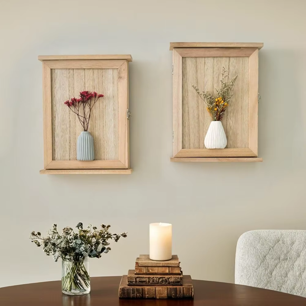 Boîte de rangement murale en bois pour clés