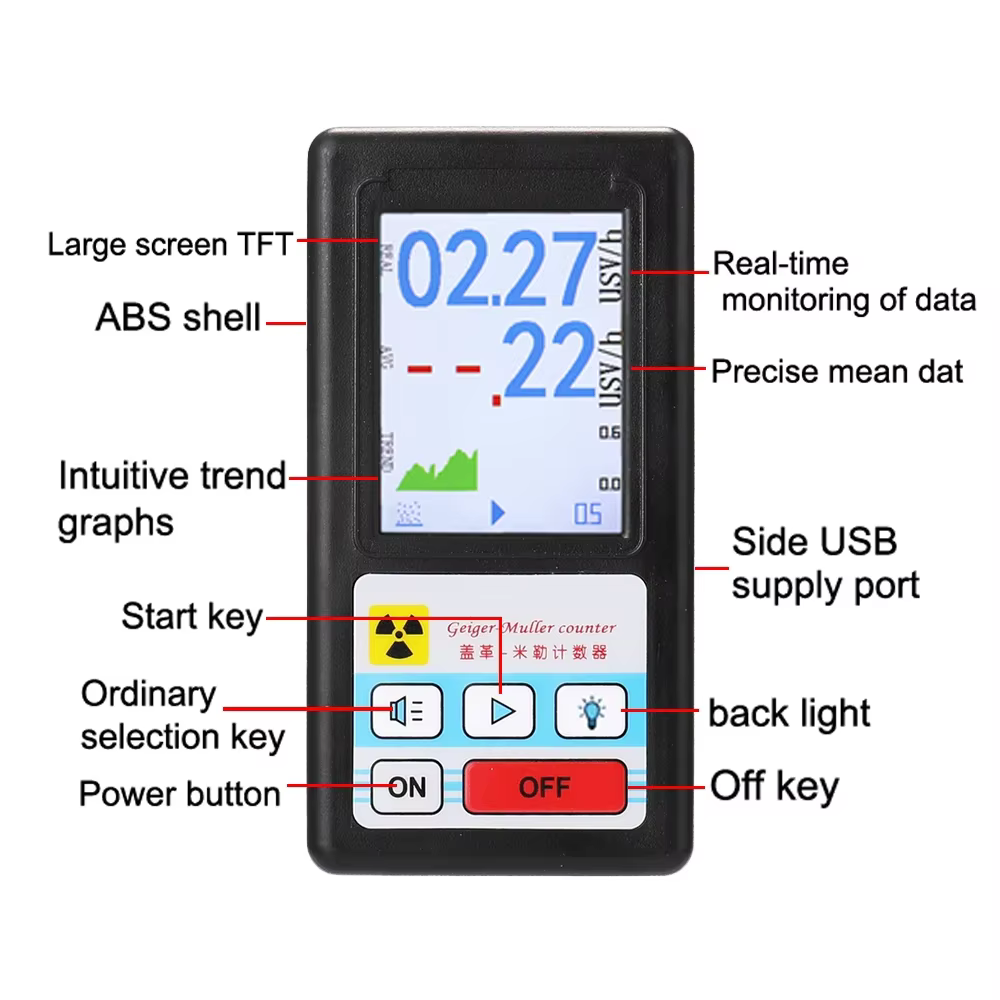 Compteur Geiger BR-6, Dosimètre Personnel, Détecteur de Rayonnement Nuklear, Détecteur LCD de Rayons X, Bêta et Gamma, Testeur Radioactif, Outil pour le Marbre