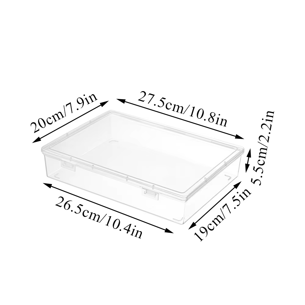 Boîte de rangement carrée transparente en plastique