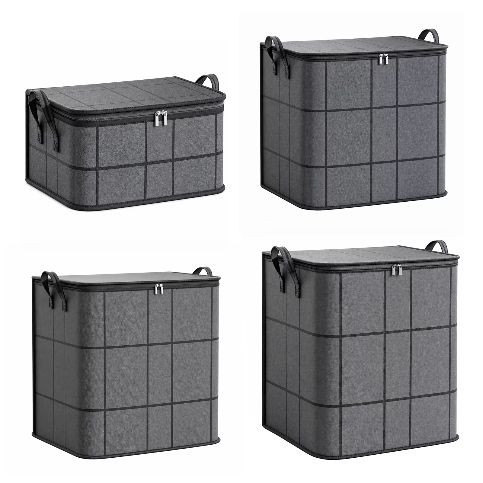 Organisateur de placard pliable en tissu avec fermeture éclair et poignée, grande capacité pour vêtements, linge, déménagement et voyage