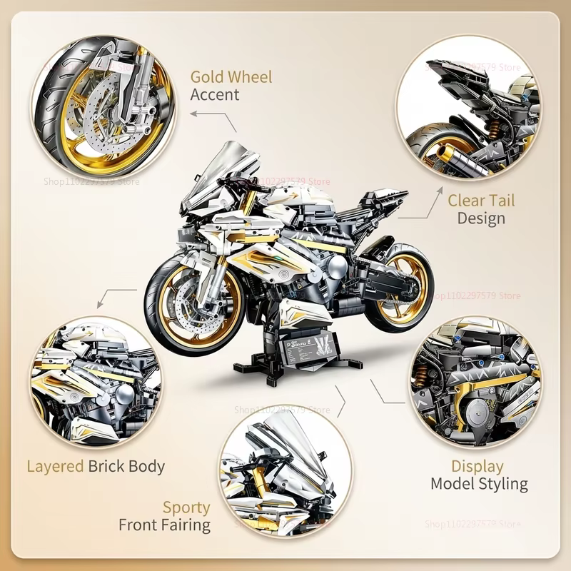 Ensemble de blocs de construction de moto