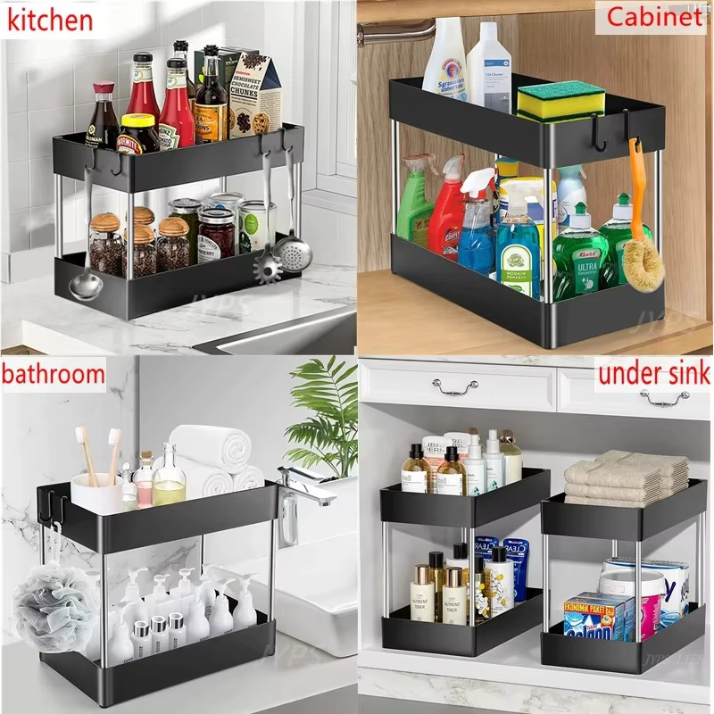 Organisateur de rangement sous évier à 2 niveaux