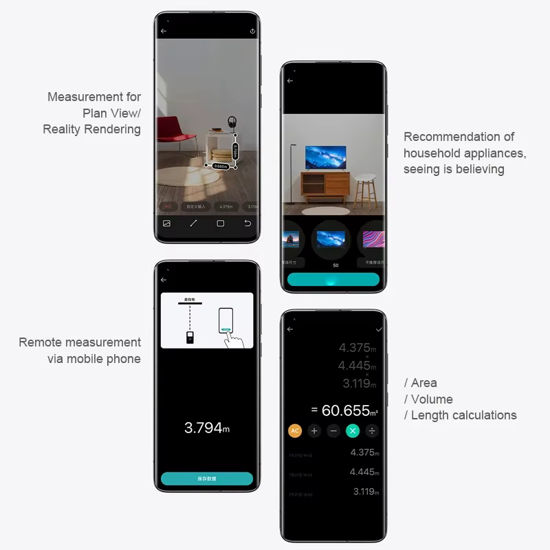 Nouveau télémètre laser intelligent MIJIA, mesureur de distance en temps réel, écran LCD, télémètre laser, ruban à mesurer, fonctionne avec l'application Mi Home