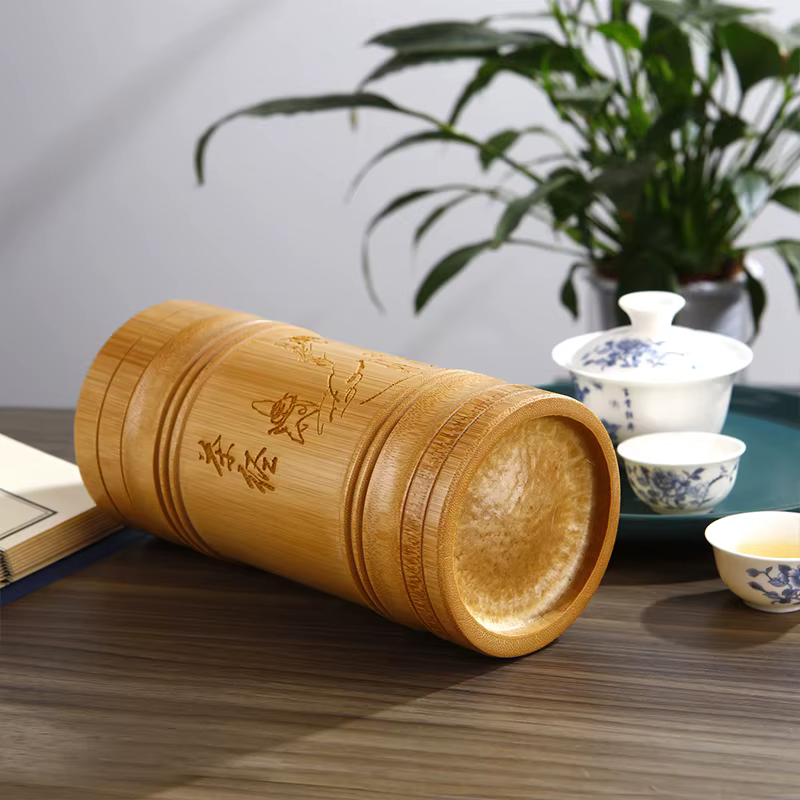Boîte de rangement de thé en bambou de style chinois