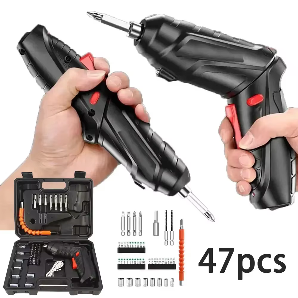 47 pièces 3.6V tournevis électrique Rechargeable ménage Lithium perceuse