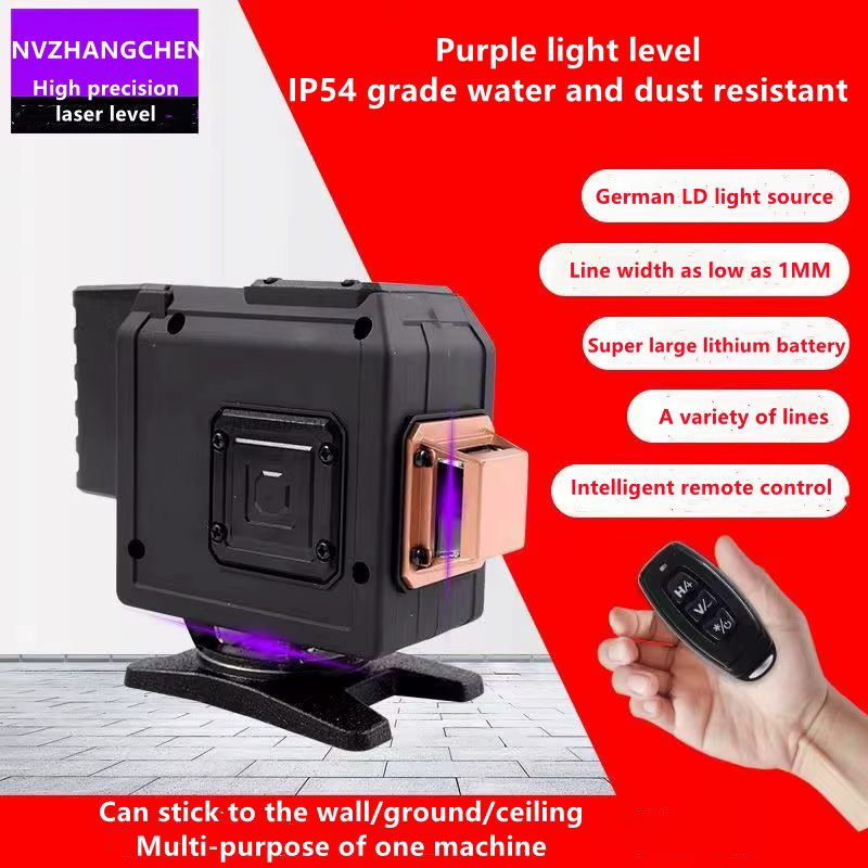 Niveau Laser 12/16 lignes 3/4D auto-nivelant 360 croix horizontale et verticale