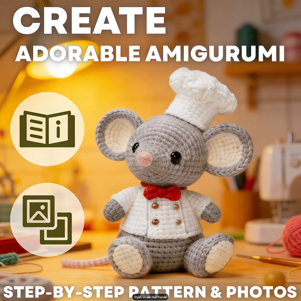 Kit de crochet Chef Mouse pour adultes débutants