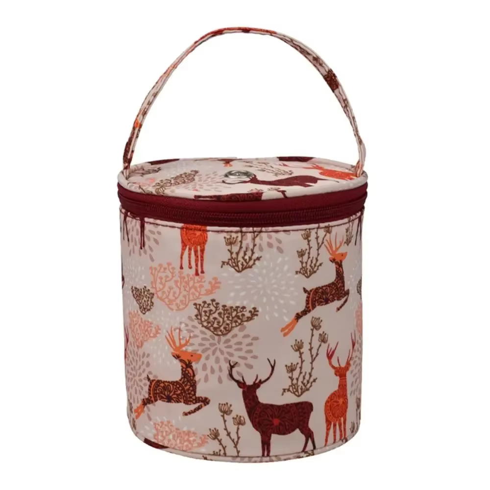 Sac de rangement de fil rond ogo, sacs de fil de laine, sac à main de couture grossier, outils de tissage, accessoires de bol, fourre-tout d'artisanat