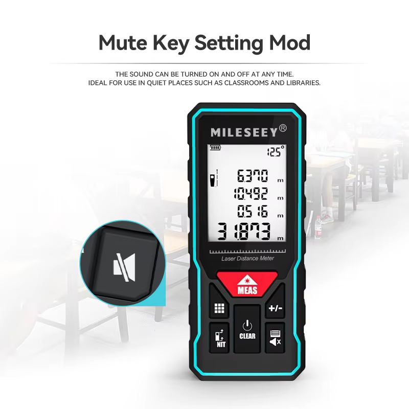 MILESEEY X6 ruban à mesurer Laser 40M 60M 80M 100M