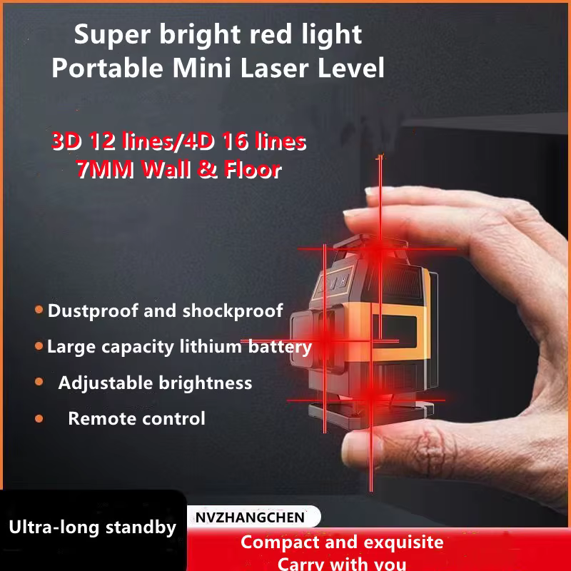 Mini Laser Level 12/16 Lines 3D/4D Red