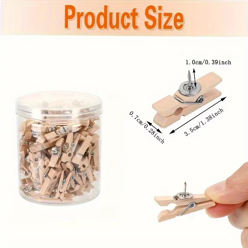 50 pièces/boîte punaise étagère en bois costume Transparent facile à ranger transporter multi-usages approprié artisanat décoration accessoires