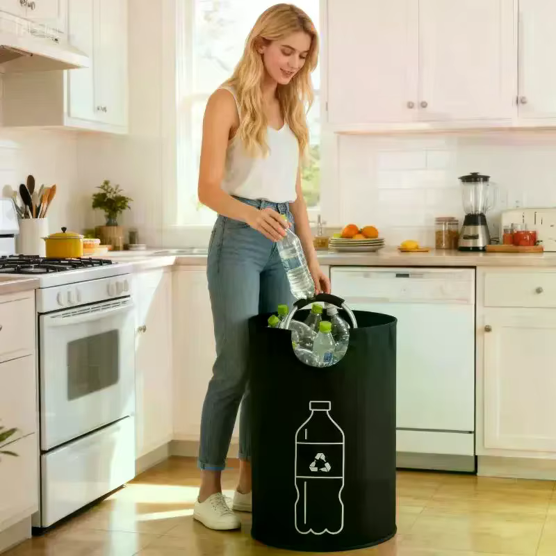Panier de rangement pliable robuste avec poignée en aluminium