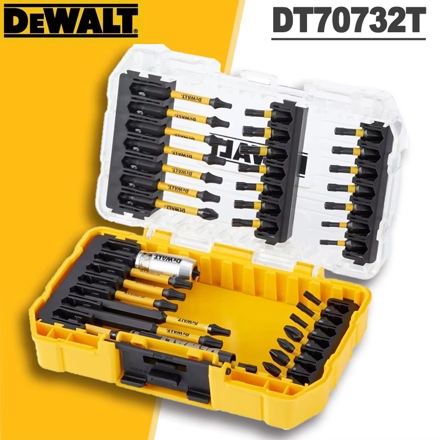Dewalt Jeu d'embouts de tournevis de 29 pièces avec étui robuste pour artisans professionnels et de loisirs noir/jaune DT70734T-QZ