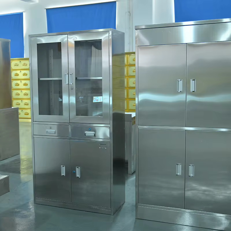 Équipement de laboratoire scientifique personnalisé, armoire de rangement en acier inoxydable, armoire de laboratoire de style américain/européen pour les écoles et les hôpitaux