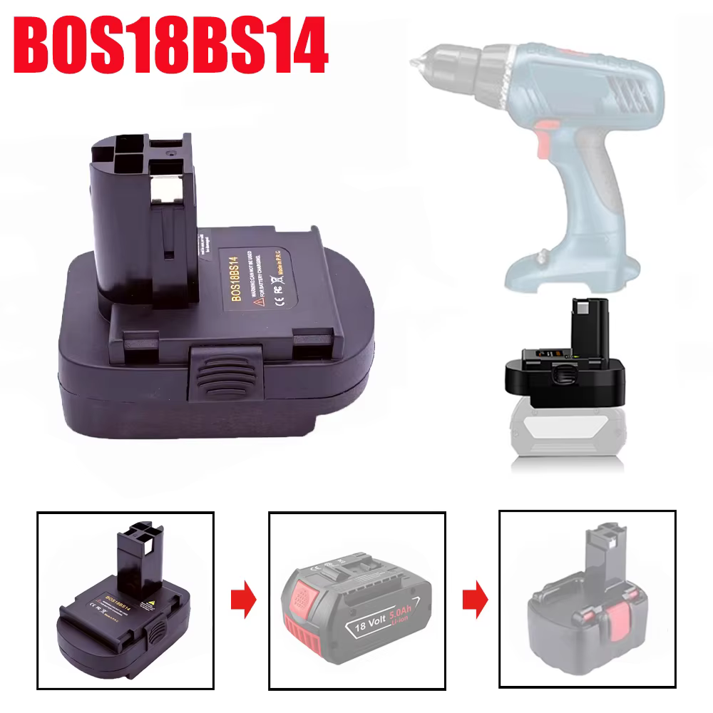 Adaptateur de batterie BOS18BS14 pour convertir les batteries Li-ion Bosch 18V