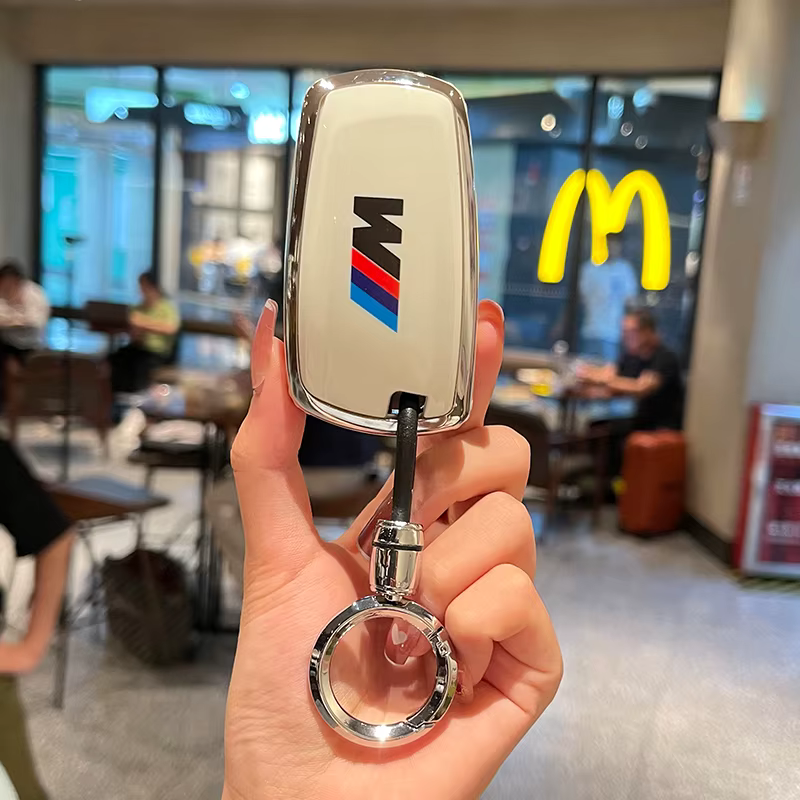 Housse de protection pour clé de voiture avec logo BMW