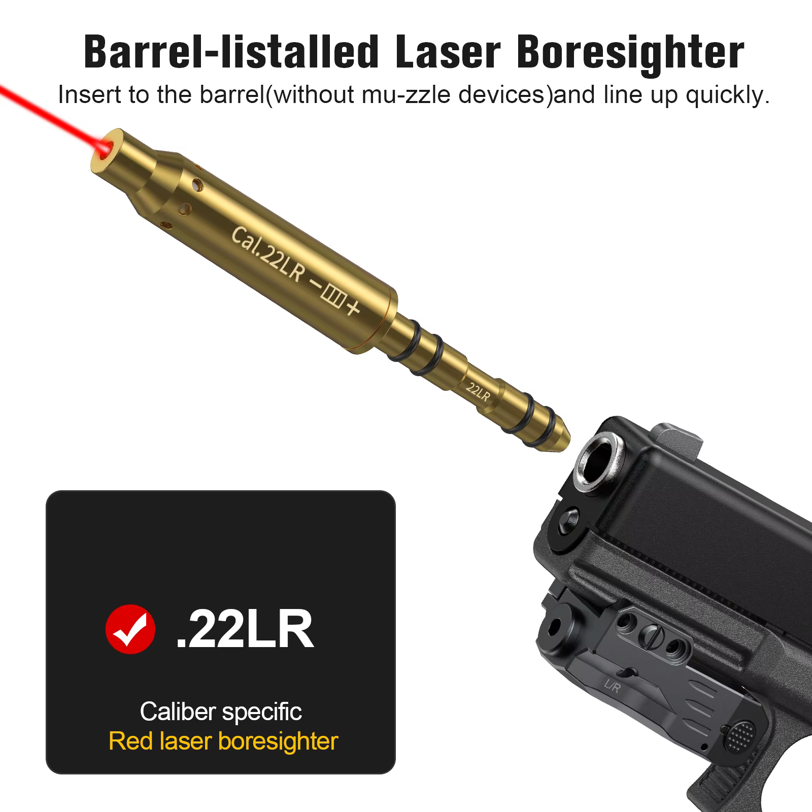 Outil de calibrateur de tir d'entraînement au laser rouge Cal.22LR