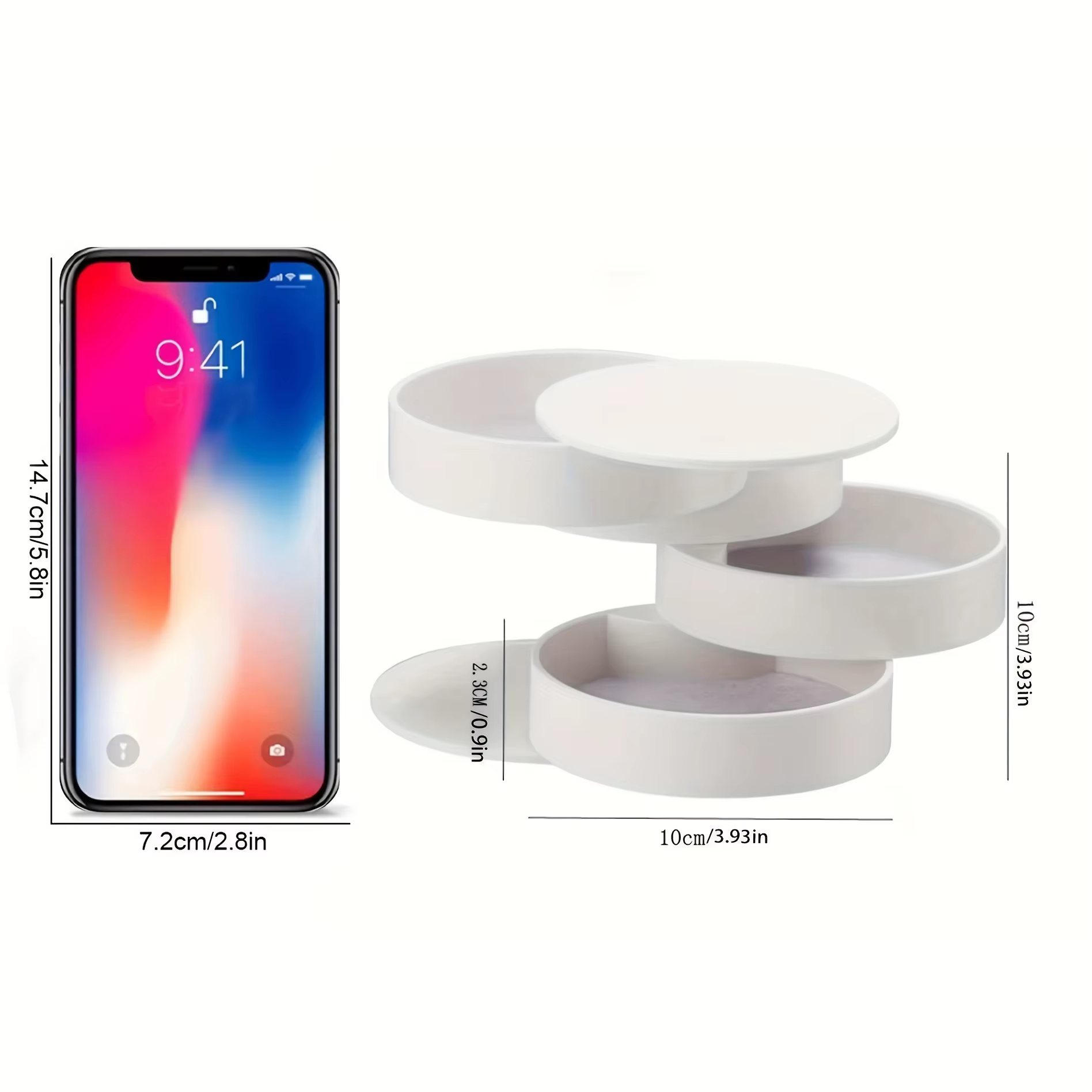 Boîte de rangement rotative multi-couches ITECHJOY avec couvercle pour accessoires de cheveux