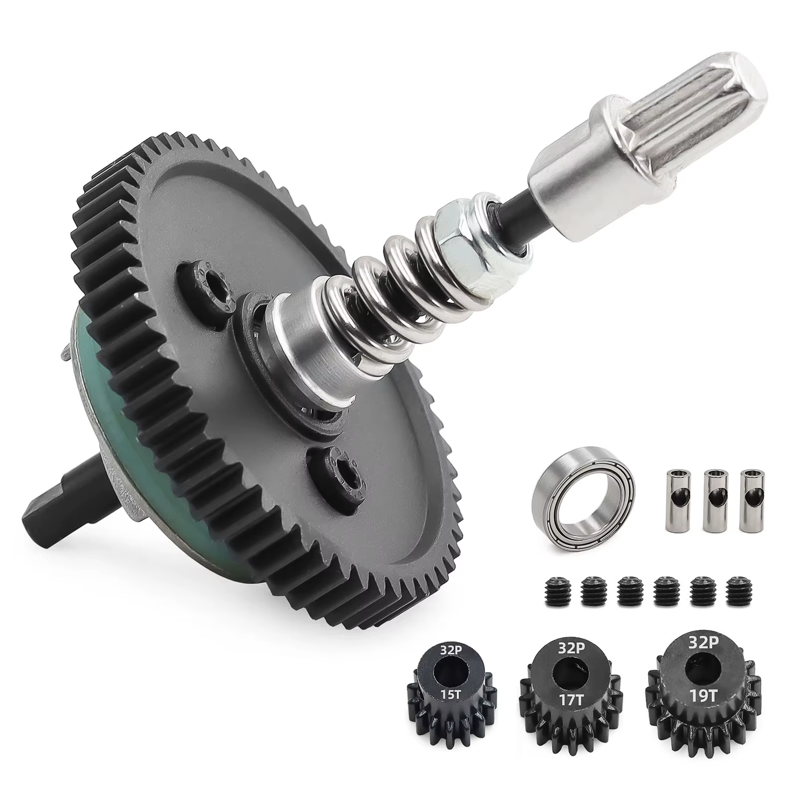 Mise à niveau des engrenages d'embrayage et de pignon en métal 54T 6878 (15T 17T 19T) pour les modèles Traxxas 1/10