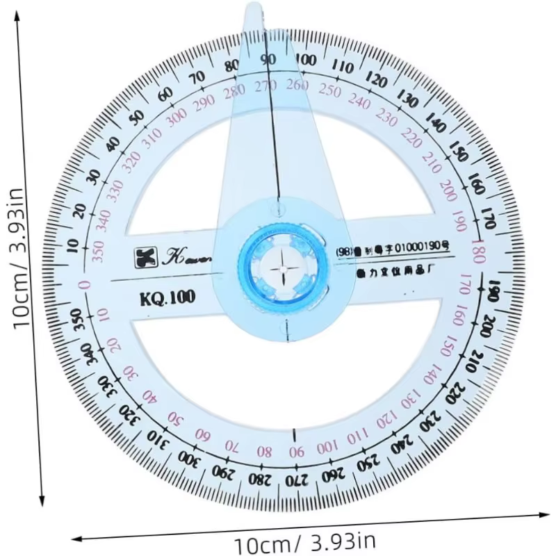 Rapporteur circulaire, outils de dessin, outil de mesure, géométrie mathématique à 360 degrés pour salle de classe, 1 pièce